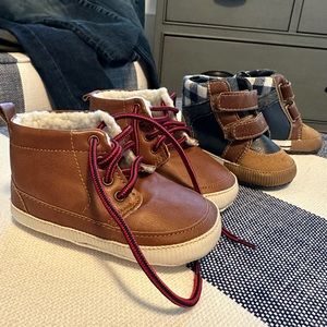 2 pairs of baby boots size 2 & 12-18month
